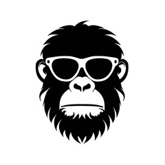 cool monkey logo design vector illustrator