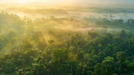 Aerial top view forest tree, Rainforest ecosystem, and healthy environment concept background - obrazy, fototapety, plakaty