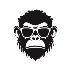 cool monkey logo design vector illustrator