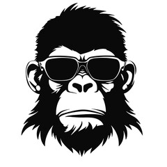 cool monkey logo design vector illustrator