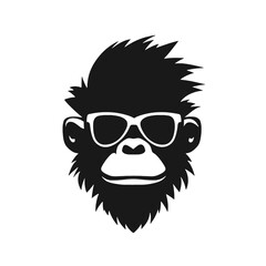 cool monkey logo design vector illustrator