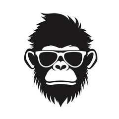 cool monkey logo design vector illustrator