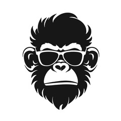 cool monkey logo design vector illustrator