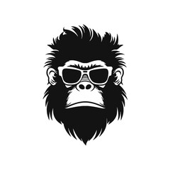 cool monkey logo design vector illustrator