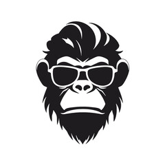 cool monkey logo design vector illustrator