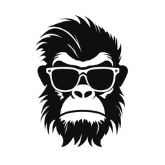 cool monkey logo design vector illustrator