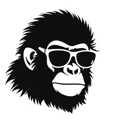 cool monkey logo design vector illustrator
