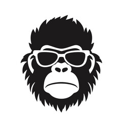 cool monkey logo design vector illustrator