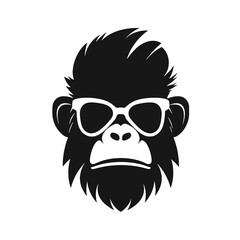 cool monkey logo design vector illustrator