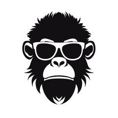 cool monkey logo design vector illustrator