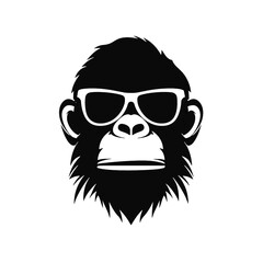 Monkey Wear A Black Sunglasses
