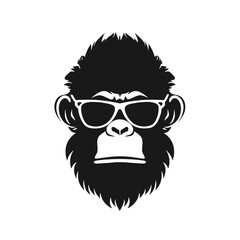 Monkey Wear A Black Sunglasses