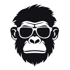 Monkey   head with sunglasses