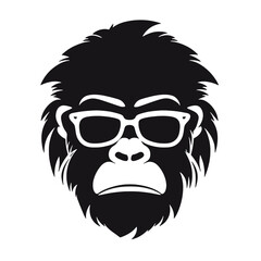 Fototapeta premium Monkey head with sunglasses
