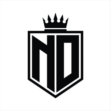 recommend clip art: ND Logo monogram bold shield geometric shape with crown outline black and white style design