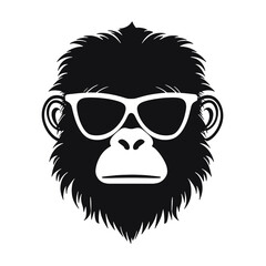 Monkey   head with sunglasses