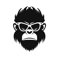 Fototapeta premium Monkey head with sunglasses