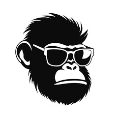 Monkey   head with sunglasses