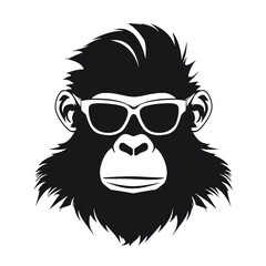 Monkey   head with sunglasses