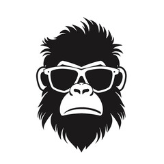 Monkey   head with sunglasses