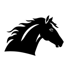 black mustang -  horse side view vector silhouette