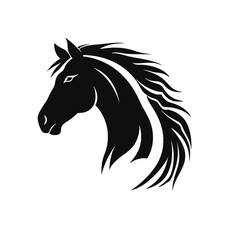 Obraz na płótnie Canvas black mustang - horse side view vector silhouette