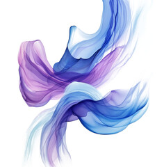 Colorful Watercolor Swirl on Transparent