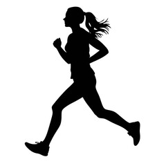 Vector silhouette of a  women runner 