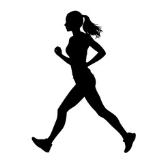 Vector silhouette of a  women runner 
