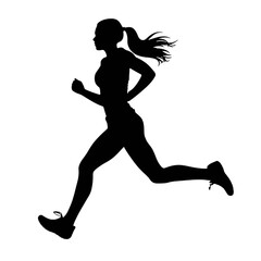 Fototapeta na wymiar Vector silhouette of a women runner 