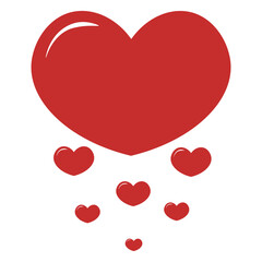 Red heart shape, vector, illustration