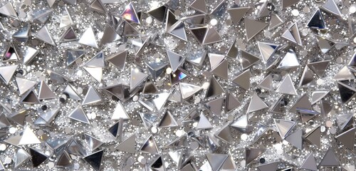 Abstract Silver Studs and Glitter Festive Background