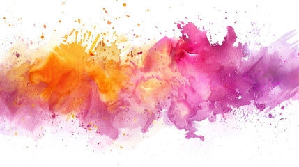 Vibrant Watercolor Splash on Transparent