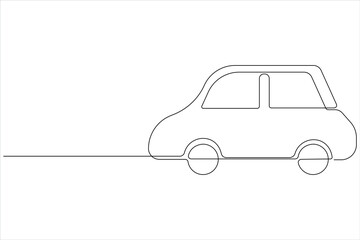 Simple illustration of car vector continuous single line art
