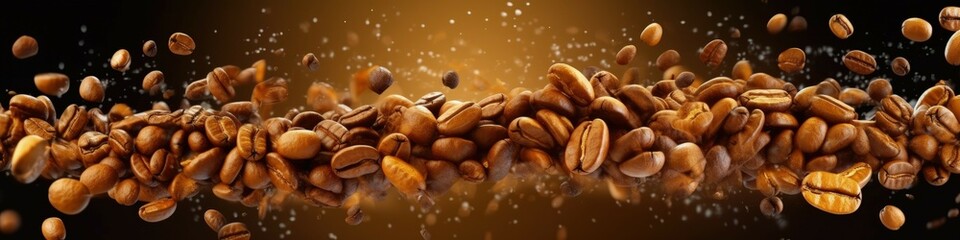 Coffee beans, a coffee bean banner