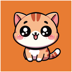 sticker Animal names cat template vector