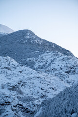 Mountain in Canillo in Andorra after a heavy snowfall in winter