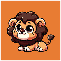 sticker Animal names lion template vector