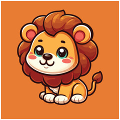 sticker Animal names lion template vector