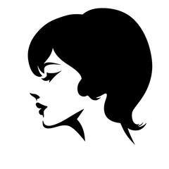 beauty girl illustration isolated on clear background,  idea for business cards, templates, web, brochure, posters, postcards, salon