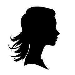 Decorative fashion girl for beauty salon design. Beautiful woman silhouette.  