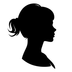 Decorative fashion girl for beauty salon design. Beautiful woman silhouette.  