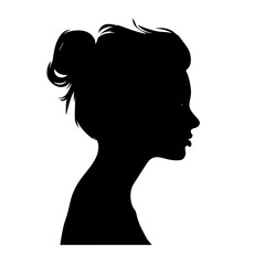 Decorative fashion girl for beauty salon design. Beautiful woman silhouette.  