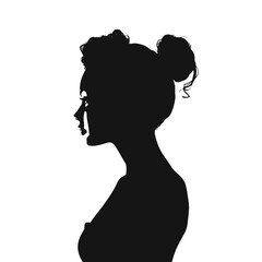 Decorative fashion girl for beauty salon design. Beautiful woman silhouette.  