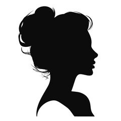 Decorative fashion girl for beauty salon design. Beautiful woman silhouette.  