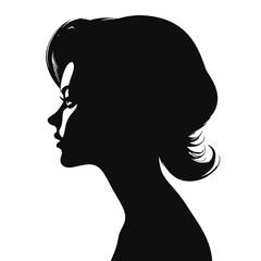 Decorative fashion girl for beauty salon design. Beautiful woman silhouette.  