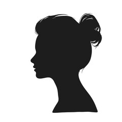 Decorative fashion girl for beauty salon design. Beautiful woman silhouette.  