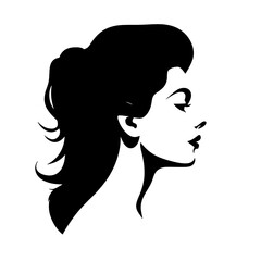 Decorative fashion girl for beauty salon design. Beautiful woman silhouette.  