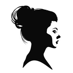 Decorative fashion girl for beauty salon design. Beautiful woman silhouette.  