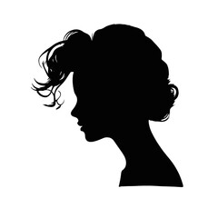 Decorative fashion girl for beauty salon design. Beautiful woman silhouette.  